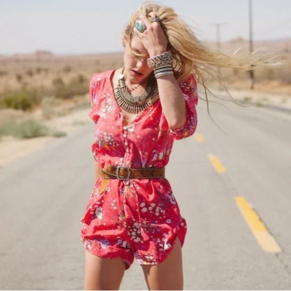 Spell Pants - Spell - Floral Red Romper